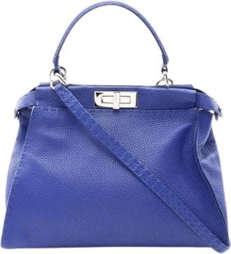 Fendi Pre-owned Vintage Handbag - Dames - Vintage Handtas - Blauw - ONE Size - Leer - Vintage