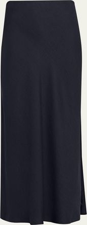 Brunello Cucinelli Stretch Linen Pull-On Maxi Skirt