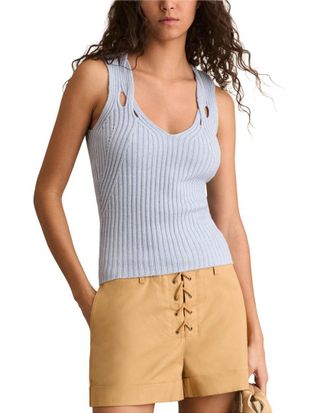 Reiss Alethia Twist Strap Linen-Blend Vest