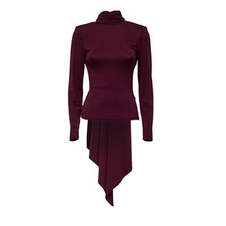 Rotate Long-Sleeved Top with Integrated Scarf Detail