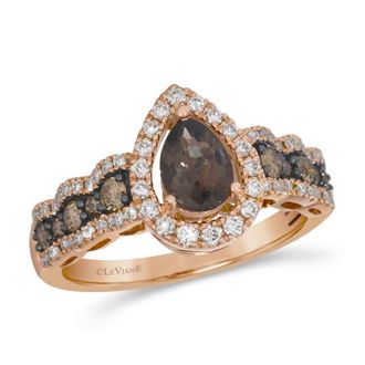 Le Vian Ladies Chocolate Diamonds Cocktail Rings set in 14K Strawberry Gold TSZX 21