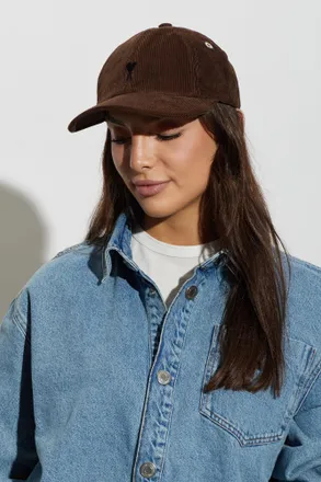Ami Corduroy Baseball Cap, Unisex, Brown