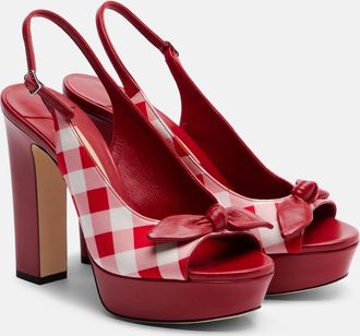 Jimmy Choo London Ziva checked peep-toe pumps