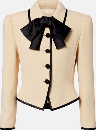 Valentino Bow-detail virgin wool cr&ecirc;pe jacket