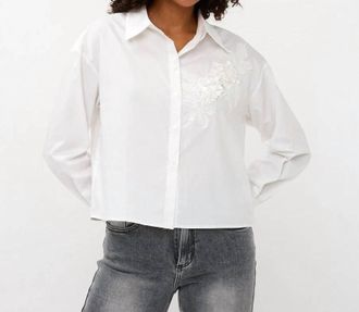 Esqualo Sahra Small Flower Patch Blouse In Off-White