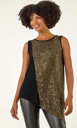 Roman Sparkly Asymmetric Stretch Vest