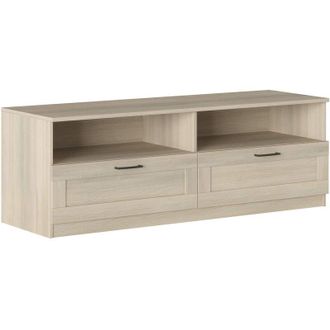 None Iconico Home MIK Traditional, Mobile TV con 2 cassetti e vani a Giorno, Soggiorno, Salotto, Camera da Letto, 160x44,5xh53,5 cm, Rovere