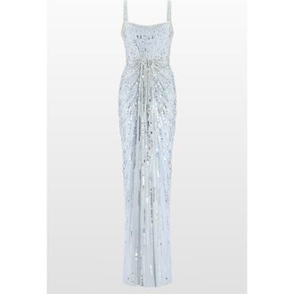 Jenny Packham Chrissy Sequin-Embellished Dress in Silver Lake at Nordstrom, Size 10 Uk