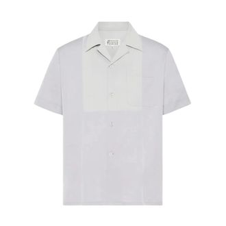 Maison Margiela Katoenen Bowling Shirt - Heren - Overhemden - Wit - Maat: L Katoen