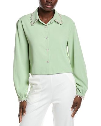 Gracia Pearl Beaded Crop Top