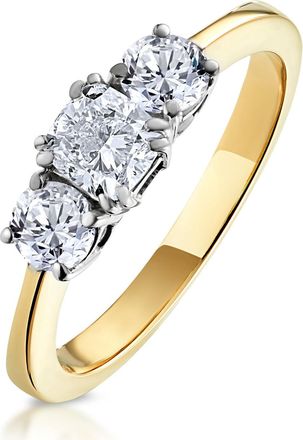 The Diamond Store 3 Stone Meghan Diamond Engagement Ring 1CT G/SI1 in 18K Gold