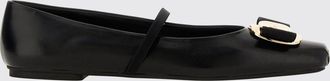 Ferragamo Ballerine Mary Jane New Vara in nappa con punta squadrata e fiocco iconico
