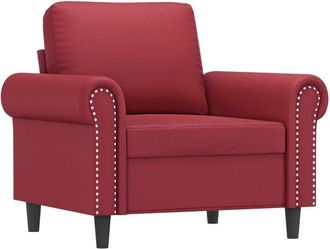 vidaXL Sillón cuero sintético rojo tinto 60 cm Vidaxl