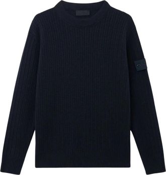 Stone Island Wool Cashmere Ghost Crewneck - Heren - Ronde hals truien - Blauw - XL - Wol - Truien & Vesten
