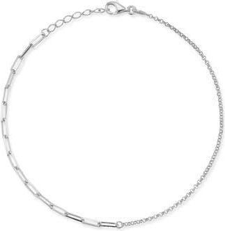 Glaze Jewelry Sterling Silver Mixed Chain Anklet at Nordstrom Rack
