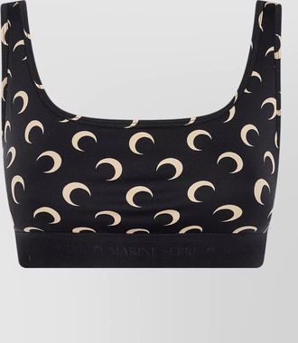 Marine Serre moon print jersey sports bra top