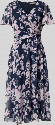 Christian Berg Cocktail Cocktailkleid in Wickel-Optik in Dunkelblau, Größe 32