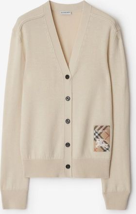 Burberry Check Label Wool Cardigan