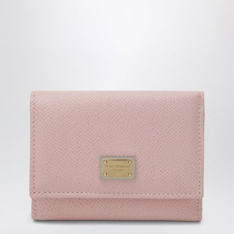 Dolce & Gabbana Blush pink Dauphine leather French flap wallet
