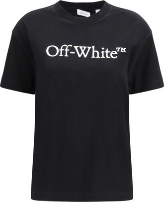 Off-white Womens T-Shirt Bookish Black-White Cotton T-Shirts & Jerseys Black/white