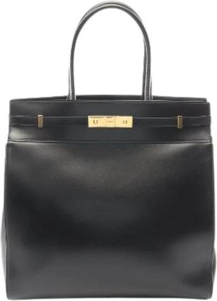 Saint Laurent Pre-owned Manhattan N/S Leather Tote Bag - Dames - Vintage Shopper - Zwart - ONE Size - Leer - Vintage