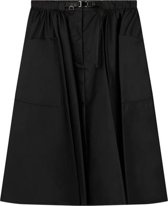 Prada Midi Skirts, female, Black, Size: 2XS Gonna to circle re-nylon