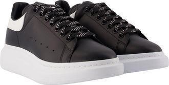 Alexander McQueen Mens Oversized Sneakers Leather Black Calfskin Shoes