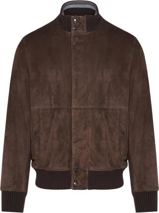 Paul & Shark Suede Bomberjack met Zakken - Heren - Bomber jackets - Bruin - M - Su&egrave;de - Jassen