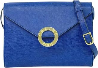 Celine Pre-owned Vintage Cross Body Bag - Dames - Vintage Schoudertas - Blauw - ONE Size - Leer - Vintage