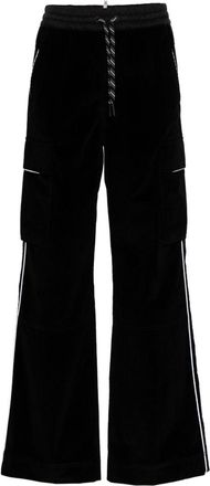 Moncler corduroy jogging trousers - women - Elastane/Cotton/Polyester/Polyamide - M - Black