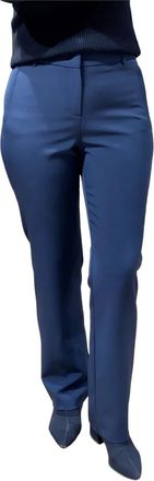 2-Biz Olie Straight Broek - Dames - Straight fit broeken - Blauw - M - Polyester - Broeken
