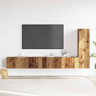 Berkfield Home Classic 3 Piece TV Cabinet Set Wall-mounted Old Wood Engineered Wood