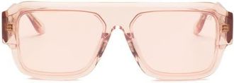 DEZI Miami 56mm Flat Top Sunglasses in Crystal Pink at Nordstrom