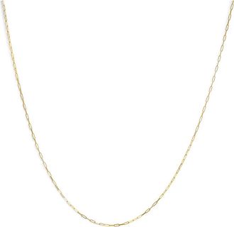 House of Brilliance Unisex Solid 14K Gold 1.5mm Paperclip Chain Necklace in Yellow at Nordstrom, Size 18