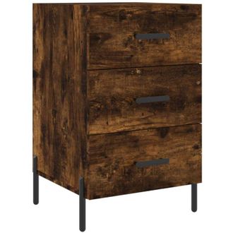 vidaXL Vidaxl - Mesita de noche madera de ingeniería roble ahumado 40x40x66 cm