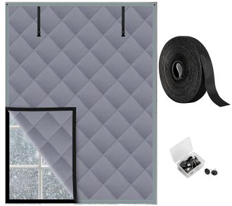 OEM Tenda Per Finestra Isolata A 3 Strati 63 X 47 Pollici - Copertura Per Finestra Isolata Termicamente Oxford Con Cerniera - Kit Di Isolamento Per Finest