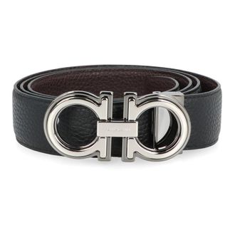 Ferragamo Belts, male, Black, Size: 115 CM Gancini Reversible Leather Belt