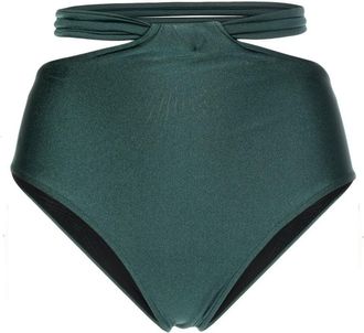 PatBo cut-out high-waisted bikini brief - women - Elastane/Polyamide - L - Green