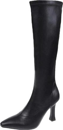 Generic Women Knee High Boots Pointed Toe High Heel Side Zipper Winter Business Casual Party Boot