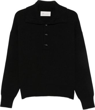 Ami High Buttoned Collar Sweater
