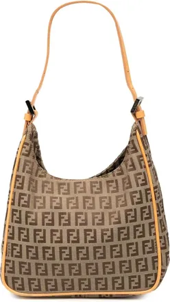 Fendi 2000-2010 Zucchino canvas schoudertas - Bruin