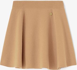 Ganni Beige Cashmere Wool Mini Skirt - Size XXS