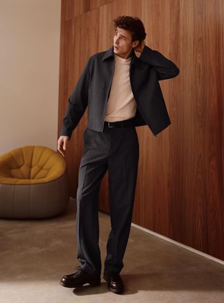 Le 31 Mens Graphite twill pant Paris fit - High rise relaxed