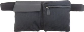 Gucci Black Canvas Fanny Pack Sling Bag (Pre-Owned)