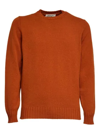 FILIPPO DE LAURENTIIS crew-neck long-sleeve sweater - men - Wool/Cashmere - 48 - Orange