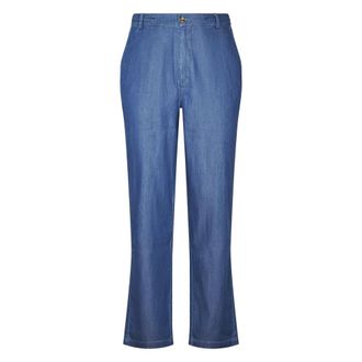 MC2 Saint Barth Wide Trousers, male, Blue, Size: 2XL Chambray Denim Trousers