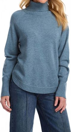 FDJ Long Sleeve Cowl Neck Sweater In Blue
