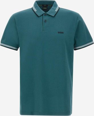 HUGO BOSS Polo de algod&oacute;n el&aacute;stico con logo de Hugo Boss
