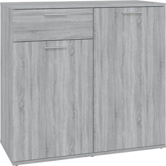 vidaXL Aparador de madera contrachapada gris Sonoma 80x36x75 cm vidaXL