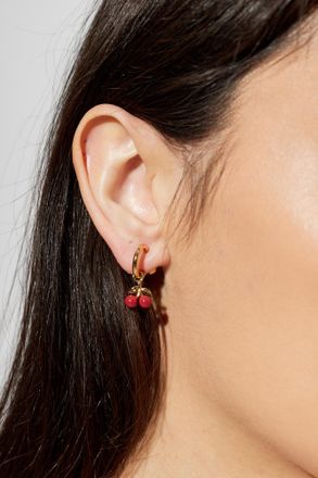 Coach Cherry Motif Earrings, Womens, Red